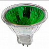 Лампа галогенная 12ВхMR16х20Вт с зеленым стеклом[MR-16/20W(GR)+gl]